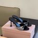 Bowknot Rhinestone Slide Sandals For Women, 2026 Summer New Style, Black Round-Toe Open-Toe Elegant High Heels_vogvips.com