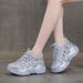 2518 European Style Mesh Breathable Rhinestone Dad Sneakers For Women Ins Trend 2025 Summer New Thick-Soled Casual Shoes_vogvips.com