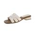 Foreign Trade Large Size Chunky Heel Women, 2025 Summer New Style, Square Toe High Heel, European And American Casual_vogvips.com