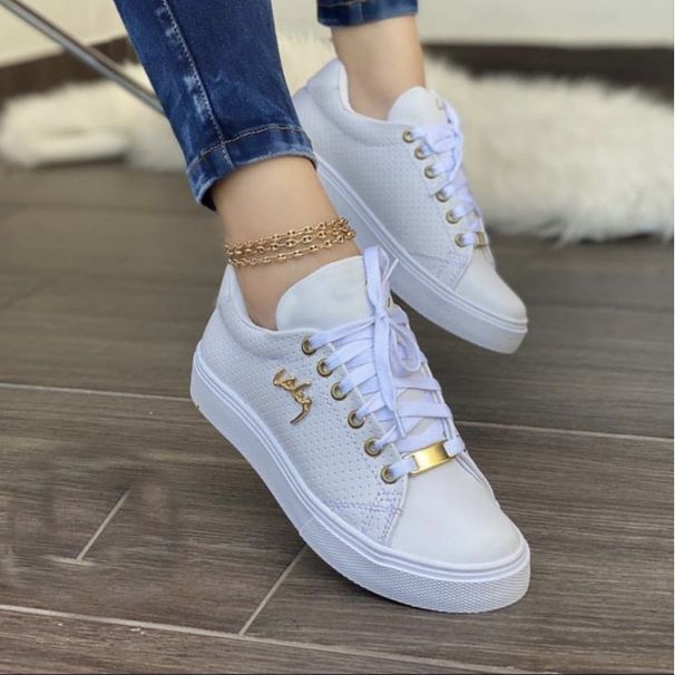 Women's Plus Size Flat Shoes Breathable Casual Round Toe Lace Up Solid Color Shallow Mouth_vogvips.com