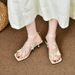 Women's Elegant Women's Strappy Heeled Sandals - Butterfly Detail Roman Shoes With Square Toe (3.5 Inch Block Heel, Summer Wedding & Party)_vogvips.com