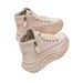 Women's Dad 2023 Autumn High-top Sports Casual Versatile Thick-soled Fashion Short Boots Trendy Shoes Korean Style White_vogvips.com