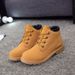 Women's Genuine Leather Suede Martin Boots With Fleece Lining, Chunky Rubber Sole, Round Toe, Low Heel, Slip-Resistant, All-Season Comfort_vogvips.com