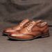 ShoeVault Classic Brogue Business Hot-Selling Men's Formal Wedding Derby Leather Shoes_vogvips.com
