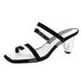 2026 New Mid-Heel Chunky Heel Transparent Sandals For Women French Style Color Block One-Strap Slippers Fashionable_vogvips.com