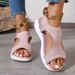 2026 Summer New Cross-Border Foreign Trade European And American Large Size Thick-Soled Slip-On Women's Fly-Knit Casual_vogvips.com