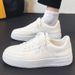 Spring New Breathable White Shoes, Men's Trendy Versatile Thick Soled Sports And Leisure Board Shoes_vogvips.com