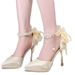 2025 New Style One-Strap Pearl Chain Platform Stiletto Sandals, Comfortable Bowknot Design, Non-Tiring High Heels For_vogvips.com