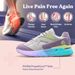FitVille Women' Walking Wide Width Sneaker For Flat Foot Plantar Faciiti Heel Pain Relief Lightweight Anti-lip_vogvips.com