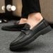 Advanced Casual Black British Style Men's Formal Leather Shoes, Waterproof And High-end Sports Round Toe Anti Slip, New_vogvips.com