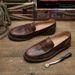 Euro Step Summer Genuine Slip-On Soft Sole Casual Leather British Style Loafers Lazy Shoes For Men_vogvips.com