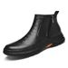 Men's Shoes Short Boots Leather Boots Outdoor Casual High Top Zipper Sleeve Crocodile Cotton Boots_vogvips.com