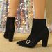 666-60 Women's Long Boots Pointed Toes, Thick High Heels, With A Comfortable, Warm, And Elegant Zipper At The Back_vogvips.com
