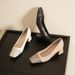 French Elegant Plaid Square Toe Chunky Heel Veratile Little Style Lady Matching Dre Commuting High_vogvips.com