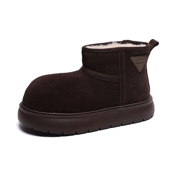 Big Head Snow Cotton Shoes 2025 New Winter Plush Northeast Outdoor Thick Bottom Anti slip Warm Short Boots_vogvips.com