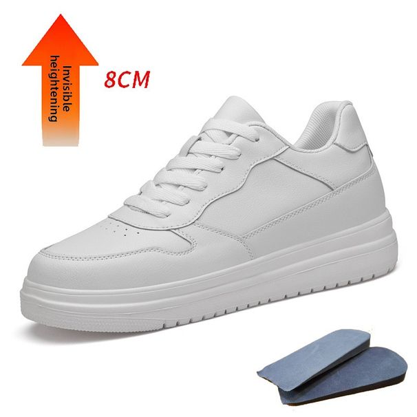 Invisible Inner Heightening Board Shoes Thick-soled Little White Shoes Muffin Shoes Low-top Cowhide Surface Sports Shoes Casual Shoes_vogvips.com