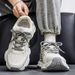 Men's Breathable Mesh Sneakers Fashion Thick Sole Casual Dad Shoes Trendy Lightweight Comfortable Lace Up Walking Running Athletic Shoes_vogvips.com