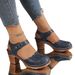 Women's Summer Sandals: New Chunky Heel, Single Strap, Plus Size, Hollow-out, High Heel, Clog Sandals_vogvips.com