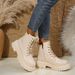 Women's Winter Faux Fur Lined Chunky Heel Martin Boots - Round Toe, Side Zipper, Comfortable & Stylish_vogvips.com