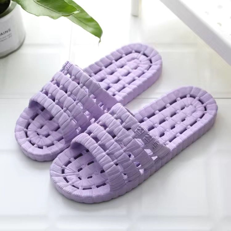 Slippers Summer Bathroom Water Leakage Indoor Hollow Home Men And Women Couples Simple Flat Soft Bottom Bathing Sandals_vogvips.com