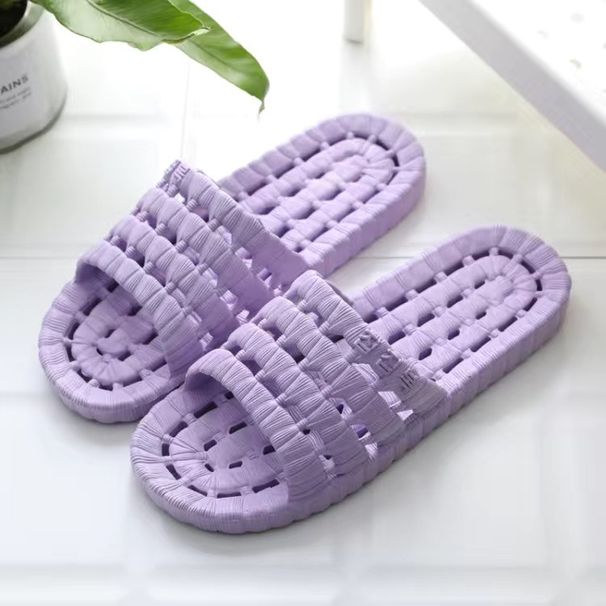 Slippers Summer Bathroom Water Leakage Indoor Hollow Home Men And Women Couples Simple Flat Soft Bottom Bathing Sandals_vogvips.com