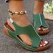 Women's Shoes Summer New Sandals For Women With Toe Stitching Hollow Wedge Heels Large Size Open Toe Casual Sandals For Women_vogvips.com