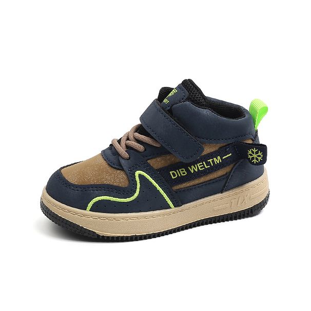 New Boys' High Top Basketball Shoes Girls' Baby Velcro Shoes Academy Style Shoes_vogvips.com