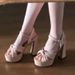 Women's Summer High-heeled Sandals Single Strap Chunky Heel, Perfect For Pairing Skirts, Comfortable Non-tiring, With A_vogvips.com