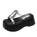 Fashionable Elegant French Style Thick-Soled Roman Sandals For Women, Trendy New Summer Outdoor Wedge Round-Toe Slippers_vogvips.com
