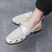 Large Size Fisherman Leather British Summer Breathable Hollow Out Men's Shoes Buckle Formal Sandals_vogvips.com