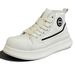 High-top Sneakers Trendy Versatile White Thick Sole Height-increasing Sports Casual Lightweight Genuine Leather Men's_vogvips.com