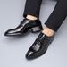 Euro Step Top Layer Cowhide Formal Leather British Style Single Men's Brogue Carved Trendy Wedding Shoes Breathable Comfortable_vogvips.com