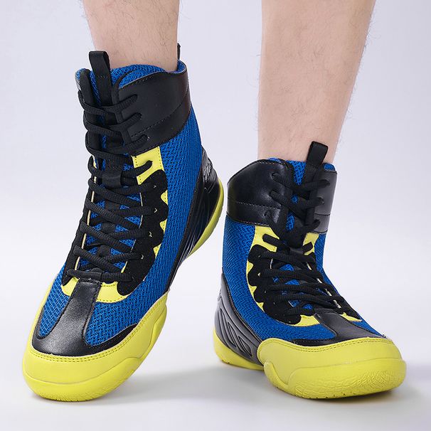 Wrestling Shoes Men's Mid Cut Professional Boxing Shoes Non Slip Wear Resistant Fighting Shoes Fighting Special Training Shoes Muay Thai Sanda Shoes_vogvips.com