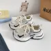 Women Beige Navy Silver Mesh Dad Shoes Multi Color Block Thick Cushion Lace Up Outdoor Running Sneakers_vogvips.com