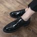 Euro Step Photo Studio Wedding White Glossy Men's New Trend Korean Style Brogue Carved Casual Leather Shoes_vogvips.com