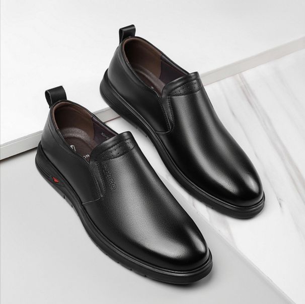 Euro Step 2025 New Middle-aged And Elderly First Layer Cowhide Slip-on Casual Leather For Men Business Formal Sole Soft Surface_vogvips.com