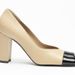 Retro Style Women's High Heels Color Blocked Square Toe Low Cut Genuine Leather Chunky Heel Versatile Shoes for Commuting Black_vogvips.com