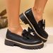 European And American Foreign Trade Retro Large Size Bow Low Top Single Shoes For Women British Style Fashion Round Toe_vogvips.com