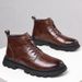 European Warm Series 2025 Winter New Fashion Martin Work Warm Fleece High-top Cotton Shoes Genuine Leather Men's Boots_vogvips.com
