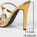 Cross-border European And American Style Solid Color Pointed Toe Snake Pattern Rhinestone Chain Stiletto Sandals Women's_vogvips.com