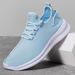 Lace Up Casual Sneakers Lavender Breathable Mesh Sports Shoes Tennis For Women_vogvips.com