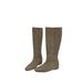 Inner Height Increasing Suede Leather Long 2025 Side Chain Fleece Lined Over-the-Knee High Korean Style Slip-On Fashion_vogvips.com