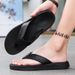 Chuanglong High-end PU Leather Men's Sports And Leisure Beach Outdoor Anti Slip Flip Flops_vogvips.com