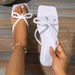 Women's Flip-toe Bow Beach Square Head Flat Crystal Flip-flops_vogvips.com
