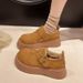 Thick Soled Boken Shoes, Women's New High Top Cotton Shoes, Lazy Shoes, Short Boots, Snow Boots_vogvips.com
