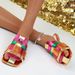 Closed-Toe Mules 2025 Summer New European And American Style Flat Women's Color-Block Soft Sole Square-Toe Sandals_vogvips.com