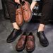 Euro Step Casual Spring Korean Loafers British Style Brogue Versatile Trendy Men's Small Leather Shoes_vogvips.com