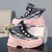 New Children Snow Boots Trendy All-match Kid Winter Thick Bottom Cotton Shoe Mid Top Warm Girl Boy Anti-slip_vogvips.com
