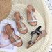 Sandals Women's Ladies Shoes Bohemian Style T-line With Rhinestone Wedge Heel Sandals, Oversized Sandals_vogvips.com