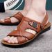 Men’s Shoes Summer New Men's Sandals Men's Trendy Genuine Leather Beach Shoes Large Pier Layer Cowhide Casual Men's Sandals_vogvips.com